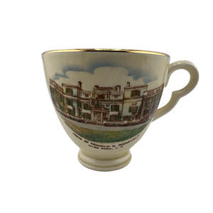 Vintage Crown Devon Jonroth England Franklin D. Roosevelt Gold Rim‎ Teacup